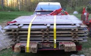 The trailer is fully loaded with fencing